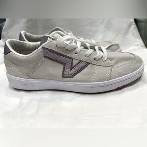 Vans Women's Soland Sneaker in white and purple suede. Like new.